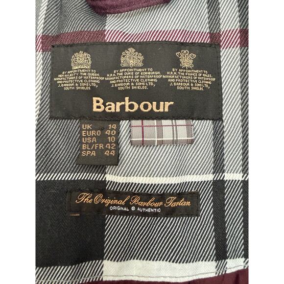 Barbour Skye Quilted Coat Plum UK 14/US 10 Winter Jacket Aubergine/Burgundy - Picture 2 of 12